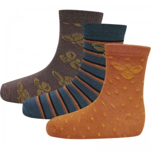 Hummel Alfie 3-pack Dječje Čarape Smeđe | 276310-079