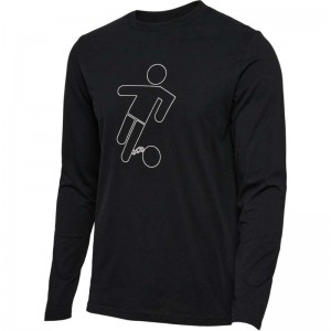 Hummel Amnesty L/S Muške Majice Crne | 687595-590
