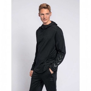Hummel Aston Muške Majica s Kapuljačom Crne | 709497-987