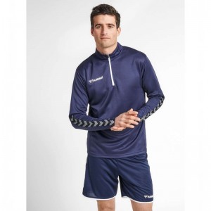 Hummel Authentic Half Zip Muške Dukserice Tamnoplave | 532450-288