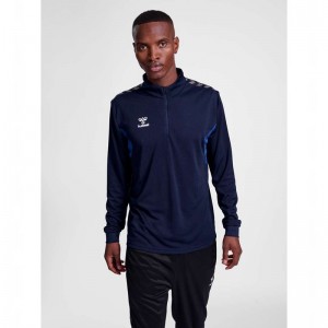 Hummel Authentic Half Zip Sweat Muške Dukserice Tamnoplave | 709843-022