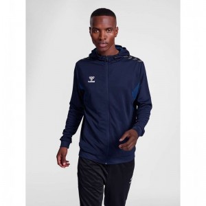 Hummel Authentic Pl Zip Muške Majica s Kapuljačom Tamnoplave | 169638-585