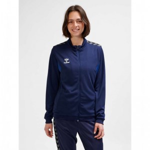Hummel Authentic Pl Zip Ženske Dukserice Tamnoplave | 566492-970