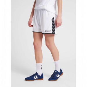 Hummel Authentic Poly Ženske Kratke Hlače Bijele | 951692-573