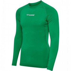 Hummel Bl Performance L/S Muške Temeljni Sloj Zelene | 486391-061
