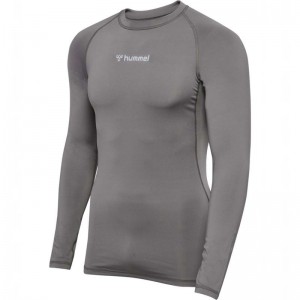 Hummel Bl Performance L/S Muške Temeljni Sloj Sive | 586363-531