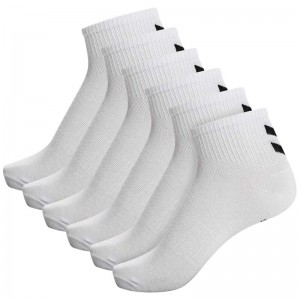 Hummel Chevron 6-pack Mid Cut Ženske Čarape Bijele | 376818-590