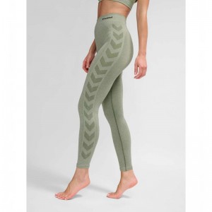 Hummel Ci Seamless Mid Waist Ženske Hulahopke Zelene | 283845-087