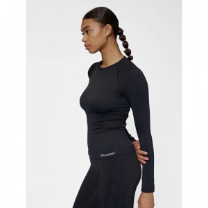 Hummel Clea Seamless Tight L/S Ženske Jakne Crne | 340232-514