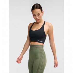 Hummel Clea Seamless Top Ženske Sportski Grudnjak Crne | 067178-384