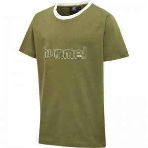 Hummel Cloud S/S Dječje Majice Maslinasto Zelene | 773598-561