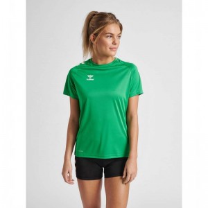 Hummel Core Xk Core Poly S/S Ženske Majice Zelene | 510431-993