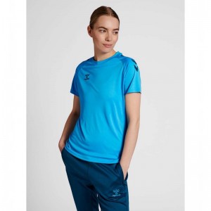 Hummel Core Xk Core Poly S/S Ženske Majice Plave | 880548-097