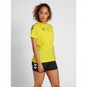 Hummel Core Xk Core Poly S/S Ženske Majice Žute | 645561-886