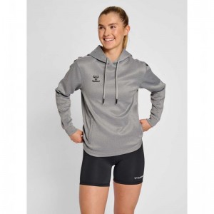 Hummel Core Xk Poly Sweat Ženske Majica s Kapuljačom Sive | 723704-063