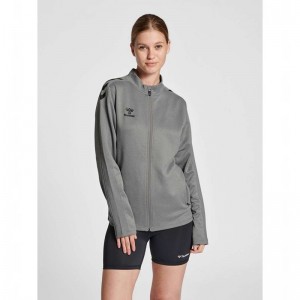 Hummel Core Xk Poly Zip Sweat Ženske Dukserice Sive | 789395-338