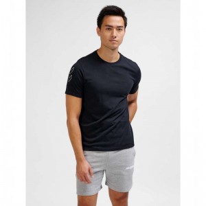 Hummel Elemental Chevron Cotton Muške Majice Crne | 152104-089