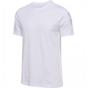 Hummel Elemental Chevron Cotton Muške Majice Bijele | 880428-944