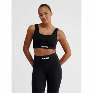 Hummel Elemental Cotton Top Ženske Sportski Grudnjak Crne | 884734-129
