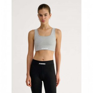 Hummel Elemental Cotton Top Ženske Sportski Grudnjak Sive | 839644-512