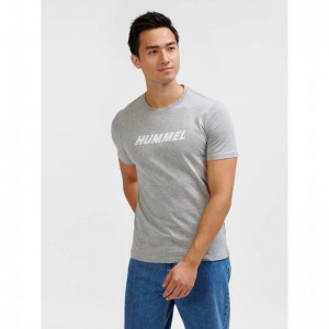 Hummel Elemental Logo Cotton Muške Majice Sive | 902248-014