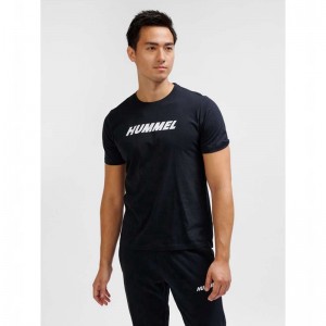 Hummel Elemental Logo Cotton Muške Majice Crne | 849416-738