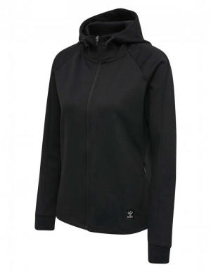 Hummel Essi Zip Ženske Majica s Kapuljačom Crne | 448512-114
