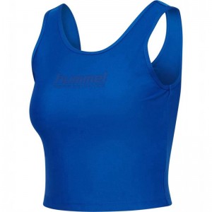 Hummel Fast Cropped Ženske Majica bez Rukava Plave | 756605-547