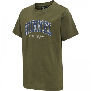 Hummel Fast S/S Dječje Majice Maslinasto Zelene | 350198-738
