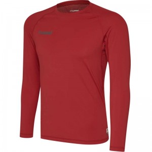 Hummel First Performance Jersey L/S Muške Temeljni Sloj Crvene | 571851-253