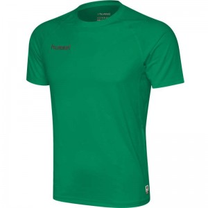 Hummel First Performance Jersey S/S Muške Temeljni Sloj Zelene | 108925-949