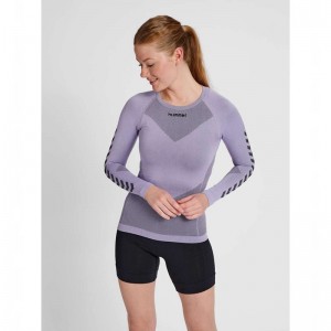 Hummel First Seamless L/S W Ženske Temeljni Sloj Boje Lavande | 254534-682