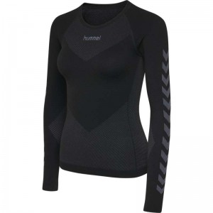 Hummel First Seamless L/S W Ženske Temeljni Sloj Crne | 834190-392