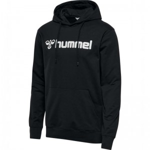 Hummel Go 2.0 Logo Muške Majica s Kapuljačom Crne | 614405-214
