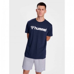 Hummel Go 2.0 Logo S/S Muške Majice Tamnoplave | 232312-507