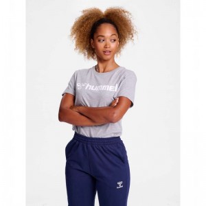 Hummel Go 2.0 Logo S/S Ženske Majice Sive | 965403-849