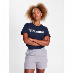 Hummel Go 2.0 Logo S/S Ženske Majice Tamnoplave | 228877-887