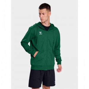 Hummel Go 2.0 Zip Muške Majica s Kapuljačom Zelene | 625275-882