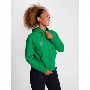 Hummel Go 2.0 Zip Ženske Majica s Kapuljačom Zelene | 246449-881