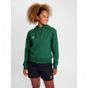 Hummel Go 2.0 Zip Ženske Majica s Kapuljačom Zelene | 133217-787