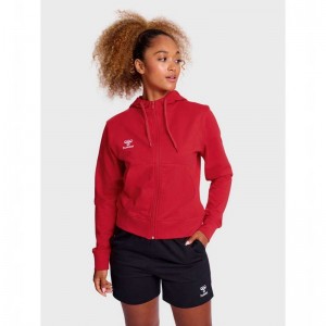 Hummel Go 2.0 Zip Ženske Majica s Kapuljačom Crvene | 194803-285