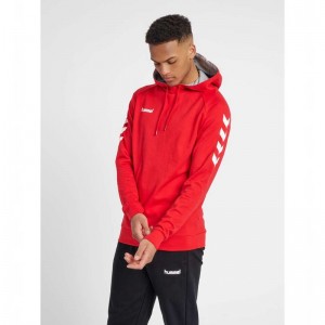 Hummel Go Cotton Muške Majica s Kapuljačom Crvene | 556979-284