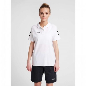 Hummel Go Cotton Polo Ženske Majice Bijele | 302470-943