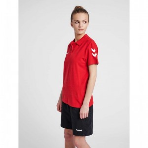 Hummel Go Cotton Polo Ženske Majice Crvene | 261082-542