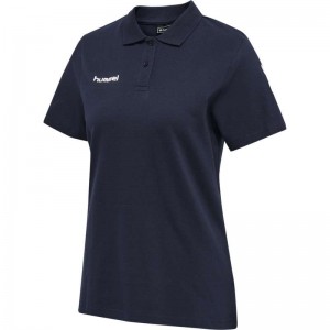 Hummel Go Cotton Polo Ženske Majice Tamnoplave | 388877-212