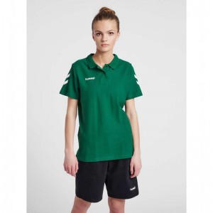 Hummel Go Cotton Polo Ženske Majice Zelene | 774447-600