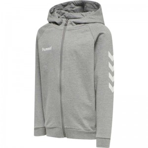 Hummel Go Cotton Zip Dječje Majica s Kapuljačom Sive | 196688-267