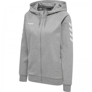 Hummel Go Cotton Zip Ženske Jakne Sive | 204849-665