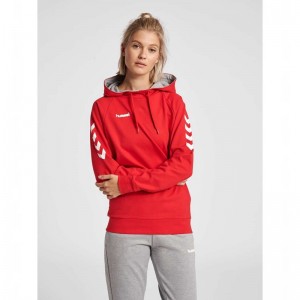 Hummel Go Cotton Ženske Majica s Kapuljačom Crvene | 897401-896