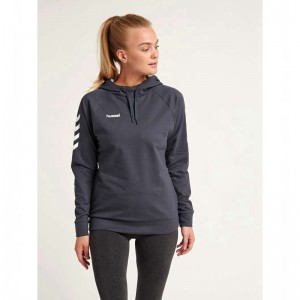Hummel Go Cotton Ženske Majica s Kapuljačom Crne | 578142-668